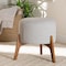 Baxton Studio Elkie Japandi Light Grey Boucle Fabric and Walnut Brown Finished Wood Ottoman Footstool 233-13323-ZORO - alternate 4